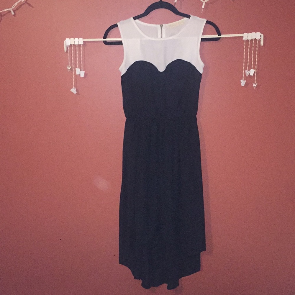 Heart Neck/Open Heart Back High Low Dress